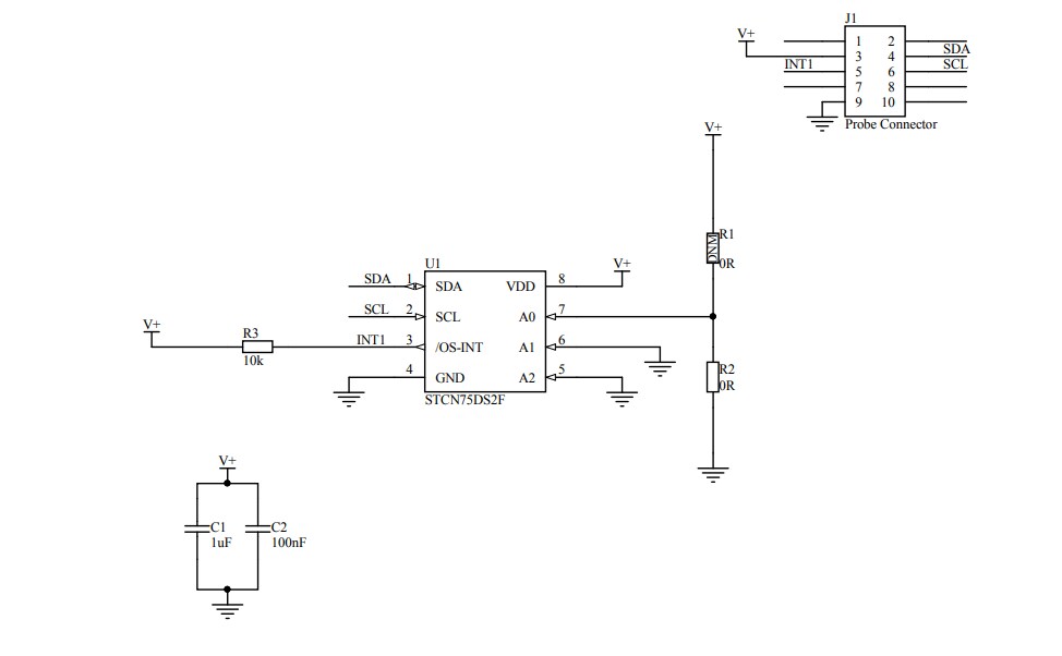 Schematic - STMicroelectronics STEVAL-MKI203V1K Temperature Probe Kit